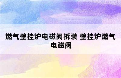 燃气壁挂炉电磁阀拆装 壁挂炉燃气电磁阀